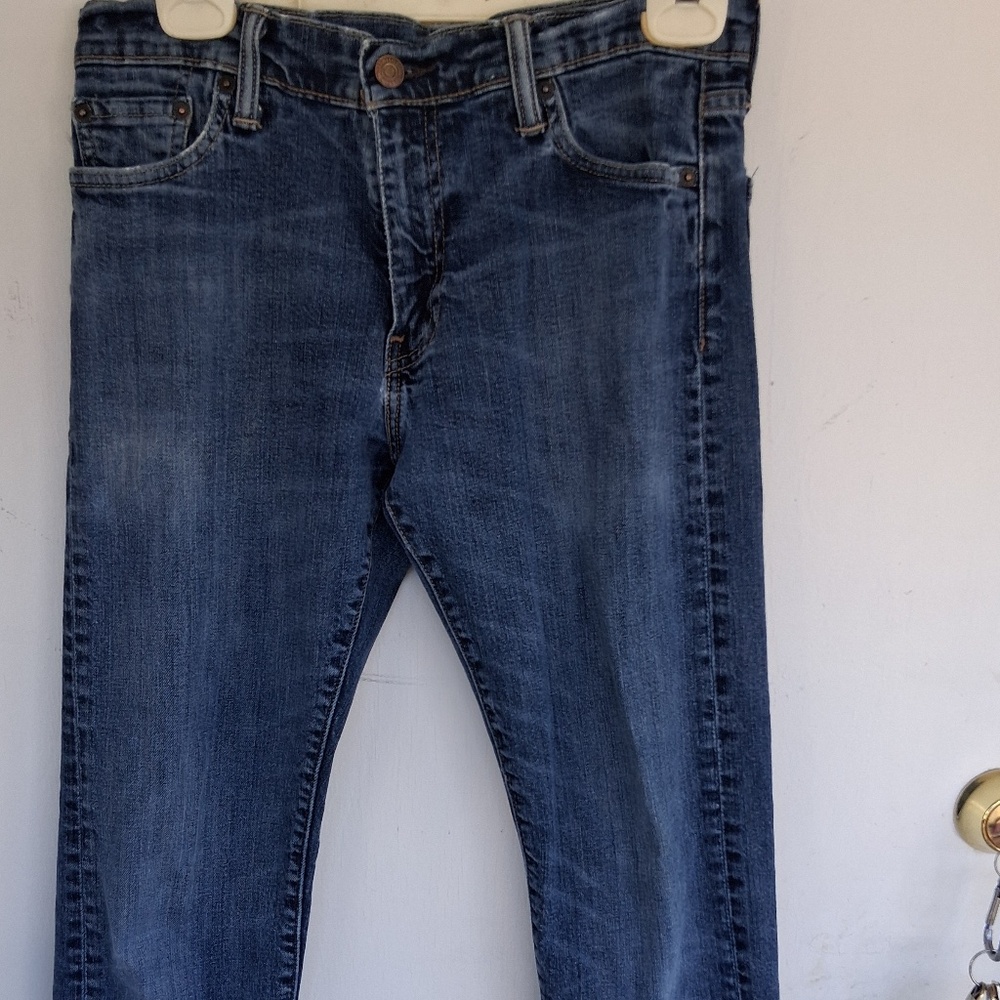 Levi's 504 Straight Jeans Men's 30x30 Blue Medium Wash Denim Stretch